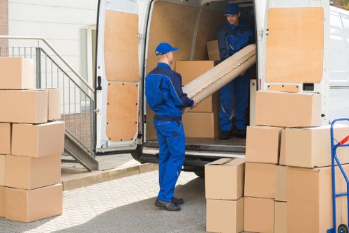 Office relocation planning in Bromley with boxes and furniture ready for transport