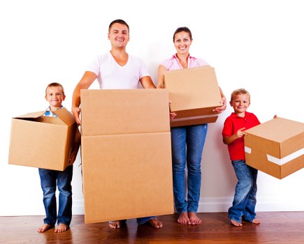 Flat removal team preparing a move in Bromley apartment block