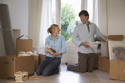 Household items being unloaded at a new home in Bromley