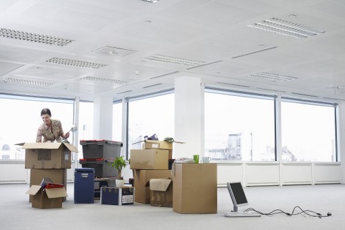 Household furniture and boxes being prepared for a Bromley relocation